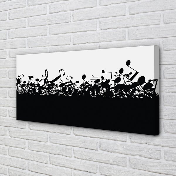 Quadro su tela Note in bianco e nero 100x50 cm