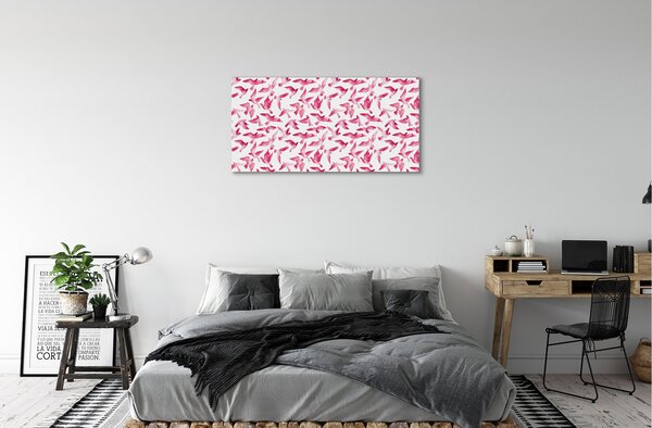 Quadro su tela Uccelli rosa 100x50 cm