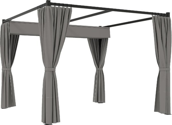 VivaGarden Pergola da Esterno in Metallo/Poliestere Dimensioni 3x3 m colore Grigio Chiaro