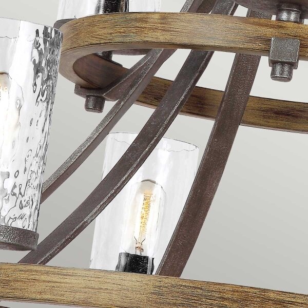 Quintiesse QN-ANGELO9 - Lampadario a catena ANGELO 9xE27/60W/230V finitura rovere
