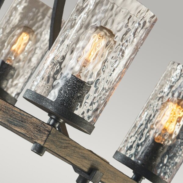 Quintiesse QN-ANGELO8-ISLE - Lampadario su asta ANGELO 8xE27/60W/230V finitura rovere