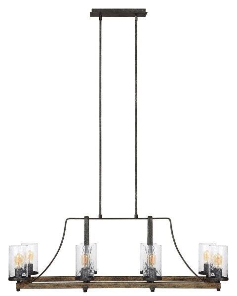 Quintiesse QN-ANGELO8-ISLE - Lampadario su asta ANGELO 8xE27/60W/230V finitura rovere