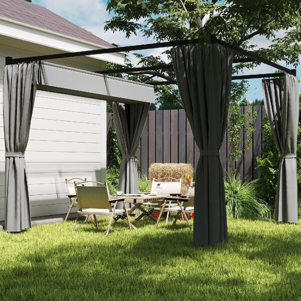 VivaGarden Pergola da Esterno in Metallo/Poliestere Dimensioni 3x3 m colore Grigio Chiaro