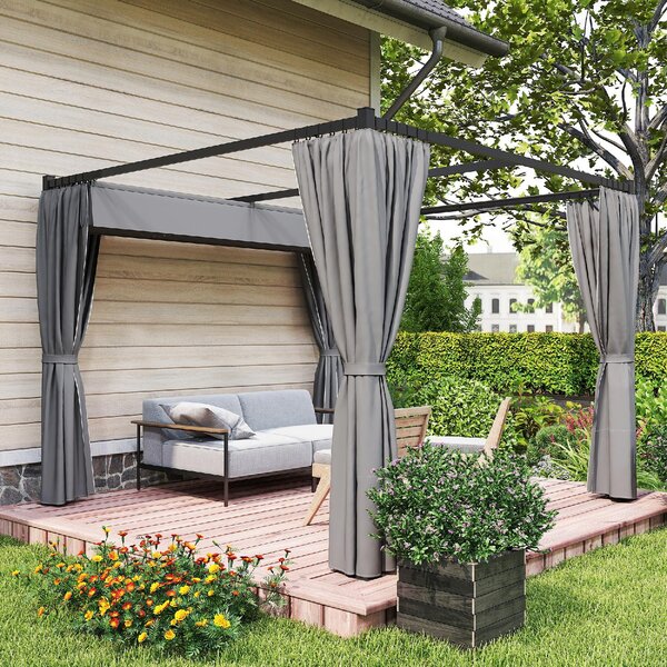 VivaGarden Pergola da Esterno in Metallo/Poliestere Dimensioni 3x3 m colore Grigio Chiaro