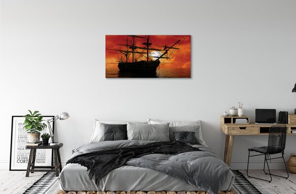 Quadro su tela Sole Sole delle nuvole di mare 100x50 cm