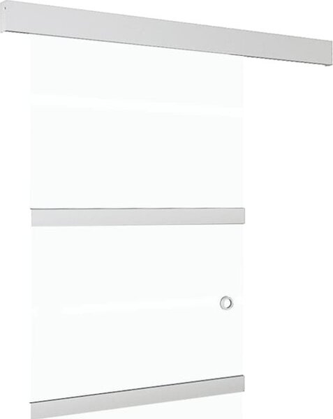 Porta Scorrevole Fermi Vetro ESG e Alluminio Argento 90x205 cm
