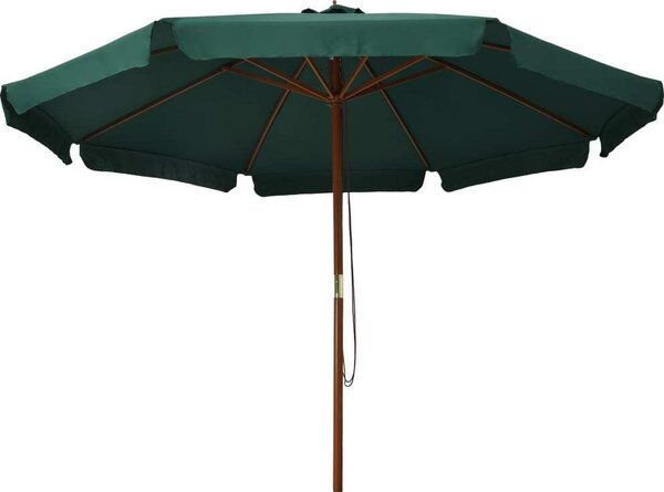 Ombrellone da Esterni con Palo in Legno 330 cm Verde