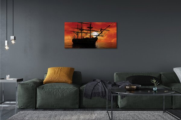 Quadro su tela Sole Sole delle nuvole di mare 100x50 cm