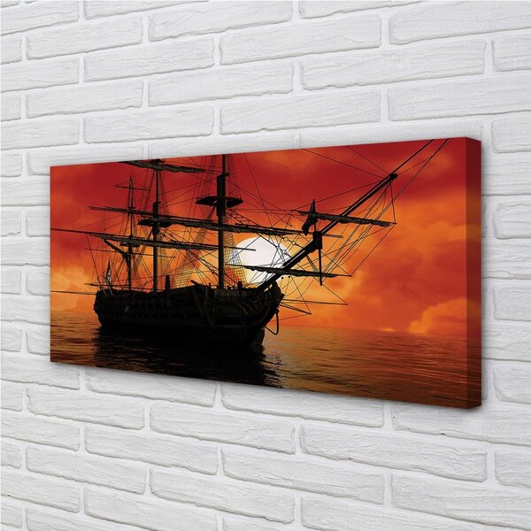 Quadro su tela Sole Sole delle nuvole di mare 100x50 cm