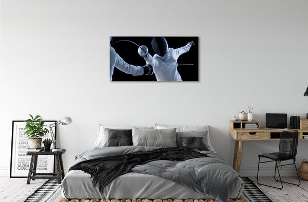 Quadro su tela Persone in costumi bianchi 100x50 cm