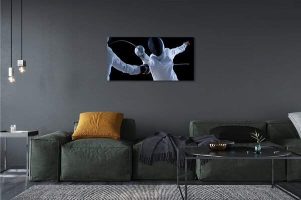 Quadro su tela Persone in costumi bianchi 100x50 cm