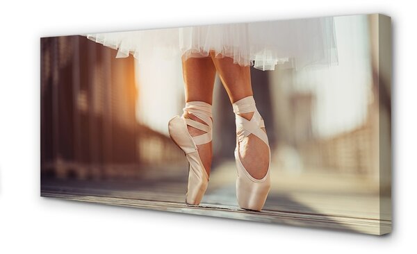 Quadro su tela Gambe delle gambe della ballerina bianca 100x50 cm