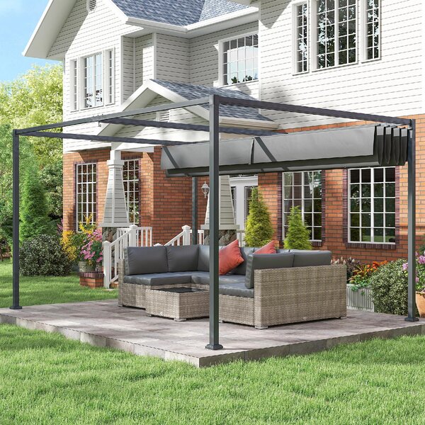 VivaGarden Pergola da Esterno in Metallo/Poliestere Dimensioni 4x3 m colore Grigio Scuro
