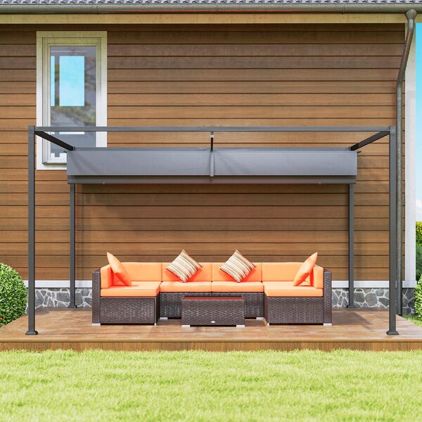 VivaGarden Pergola da Esterno in Metallo/Poliestere Dimensioni 4x3 m colore Grigio Scuro