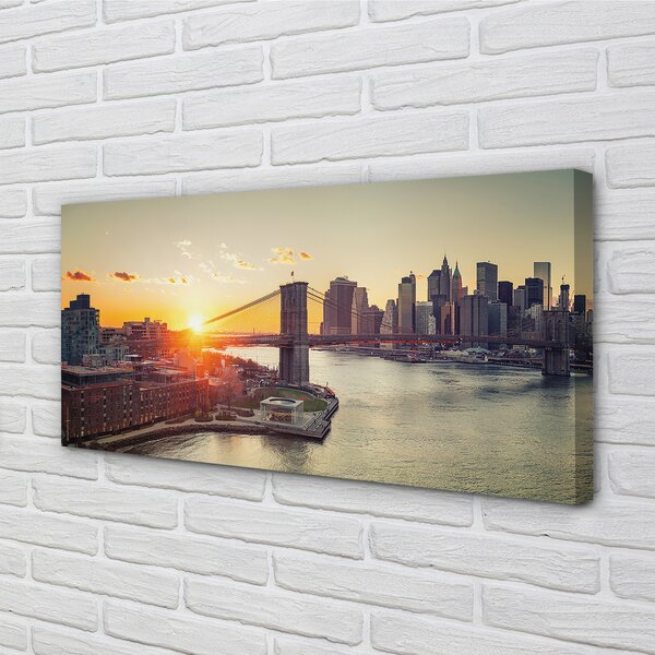 Quadro su tela River Sunrise River 100x50 cm