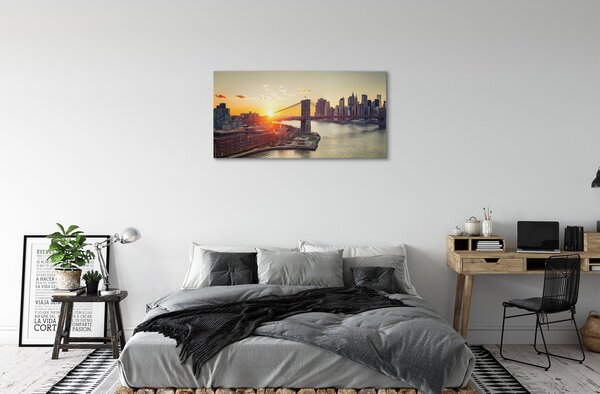 Quadro su tela River Sunrise River 100x50 cm