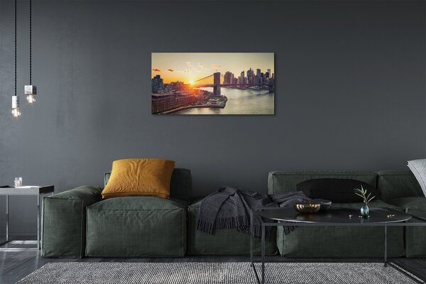 Quadro su tela River Sunrise River 100x50 cm