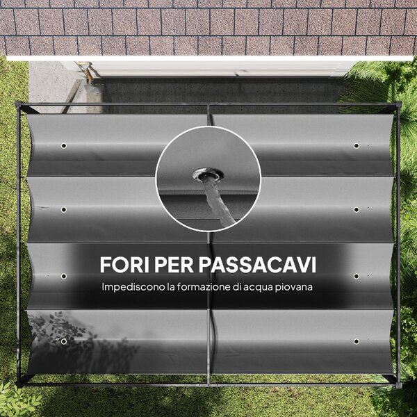 VivaGarden Pergola da Esterno in Metallo/Poliestere Dimensioni 4x3 m colore Grigio Scuro