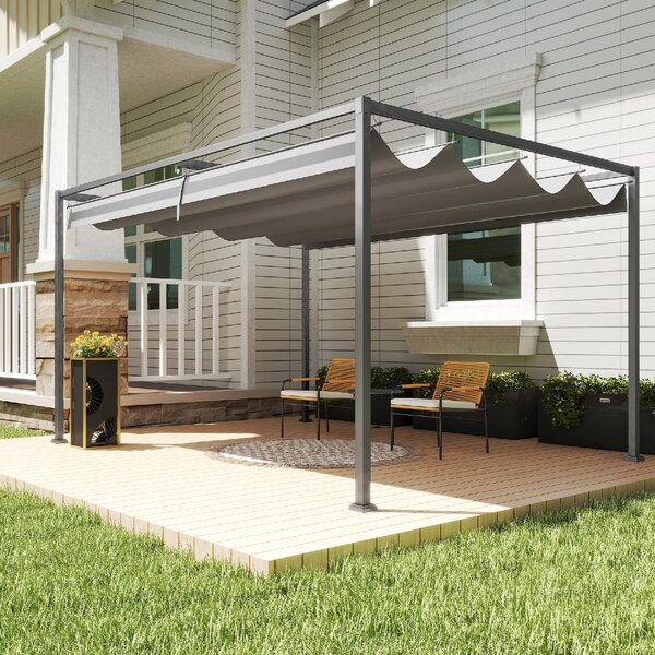 VivaGarden Pergola da Esterno in Metallo/Poliestere Dimensioni 4x3 m colore Grigio Scuro
