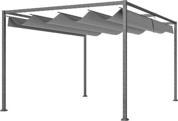 VivaGarden Pergola da Esterno in Metallo/Poliestere Dimensioni 4x3 m colore Grigio Scuro