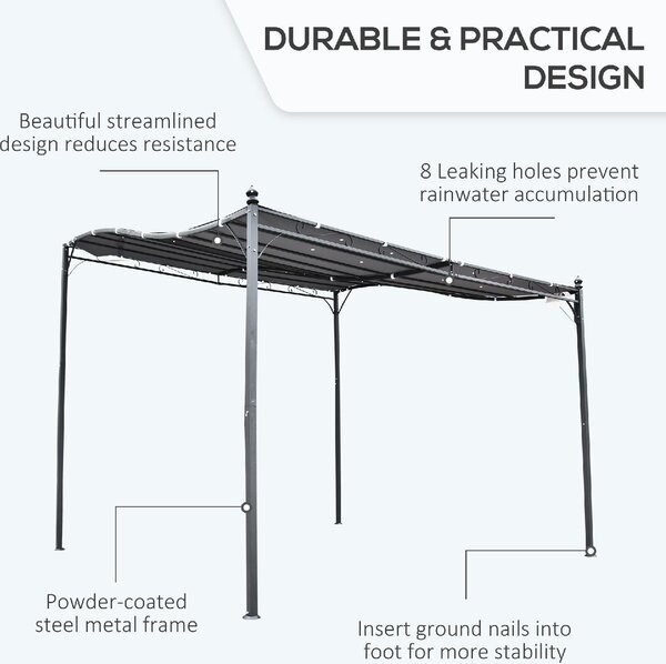 VivaGarden Pergola da Esterno in Metallo/Poliestere Dimensioni 3x3 m colore Grigio