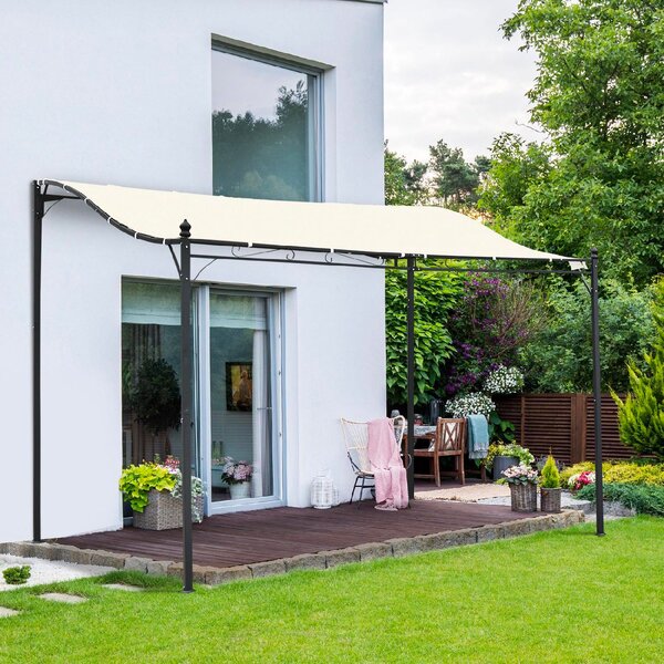 VivaGarden Pergola da Esterno in Metallo/Poliestere Dimensioni 3x3 mt colore Crema