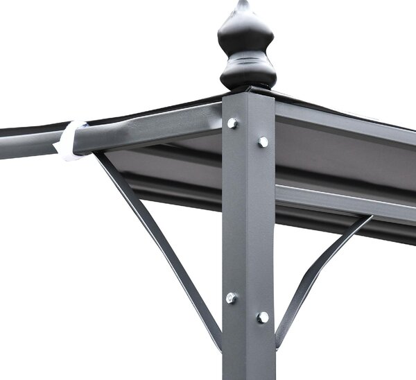 VivaGarden Pergola da Esterno in Metallo/Poliestere Dimensioni 3x3 m colore Grigio