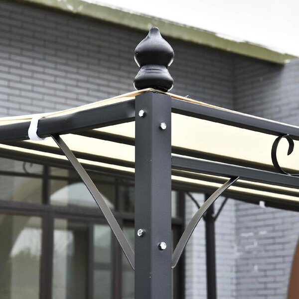 VivaGarden Pergola da Esterno in Metallo/Poliestere Dimensioni 3x3 mt colore Crema