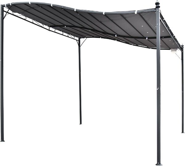 VivaGarden Pergola da Esterno in Metallo/Poliestere Dimensioni 3x3 m colore Grigio