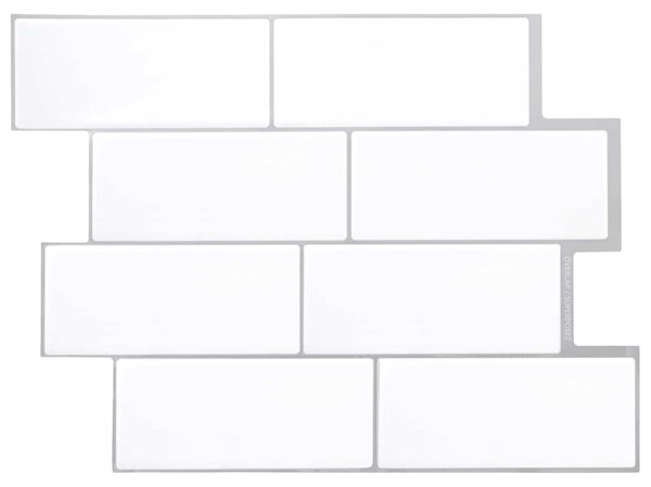 Piastrella subway 10 pcs Bianco e Grigio 29 x 21 cm