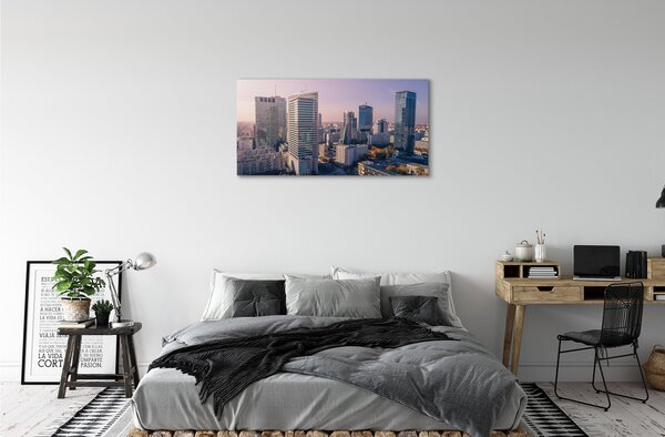 Quadro su tela Panorama dei grattacieli di Varsavia 100x50 cm
