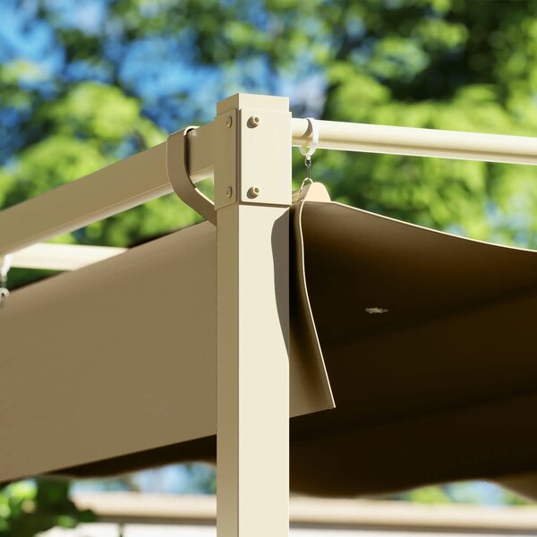 VivaGarden Pergola da Esterno in Metallo/Poliestere Dimensioni 3x3 mt colore Cachi