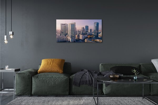 Quadro su tela Panorama dei grattacieli di Varsavia 100x50 cm