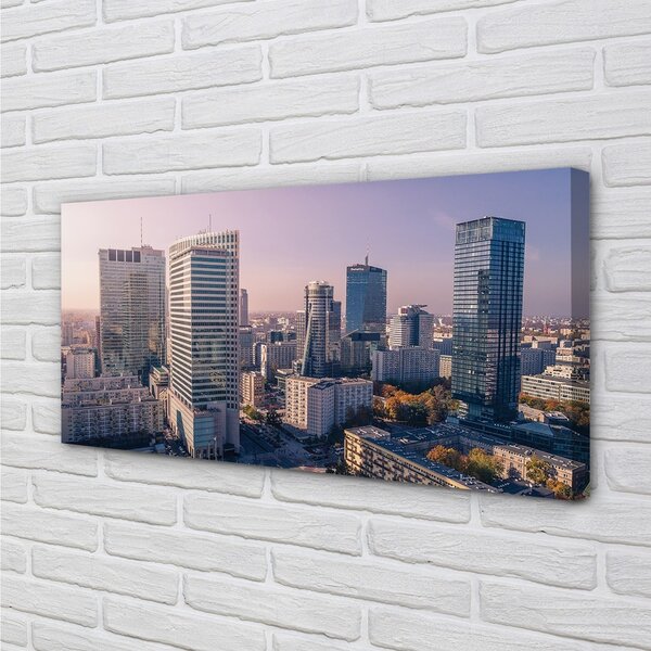 Quadro su tela Panorama dei grattacieli di Varsavia 100x50 cm