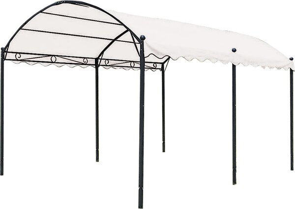 Lifeingarden Pergola da Esterno in Metallo/Poliestere Dimensioni 3x4 mt colore Bianco - Carport