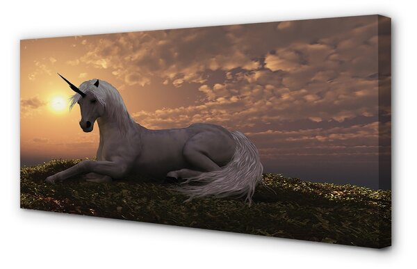 Quadro su tela Unicorn Mountain Sunset 100x50 cm