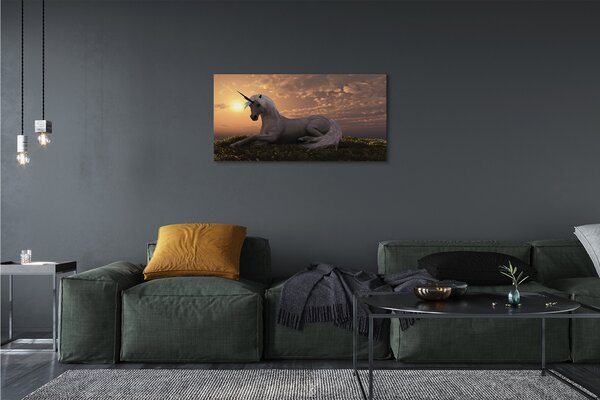 Quadro su tela Unicorn Mountain Sunset 100x50 cm