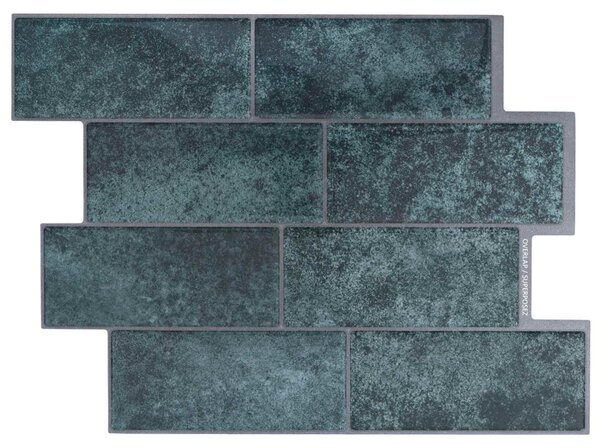 Piastrella subway 10 pcs Blu Verde 29 x 21 cm Poliuretano e PET