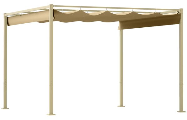 VivaGarden Pergola da Esterno in Metallo/Poliestere Dimensioni 3x3 mt colore Cachi
