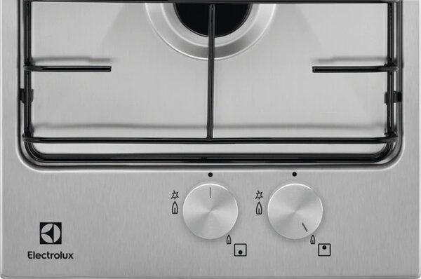 Electrolux Piano Cottura 2 Fuochi a Gas 29 cm Superficie in Acciaio Inox - EGG3222N