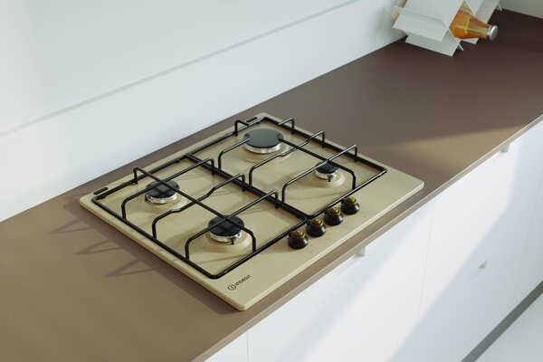 Indesit Piano Cottura 4 Fuochi a Gas 58 cm da Incasso colore Avena - TH 642 /I