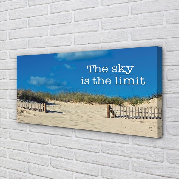 Quadro su tela Iscrizione al cielo della spiaggia 100x50 cm