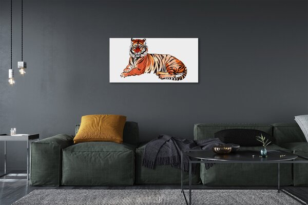 Quadro su tela Tigre dipinta 100x50 cm
