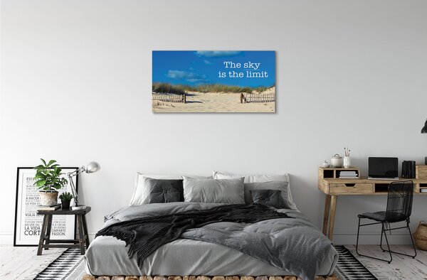 Quadro su tela Iscrizione al cielo della spiaggia 100x50 cm