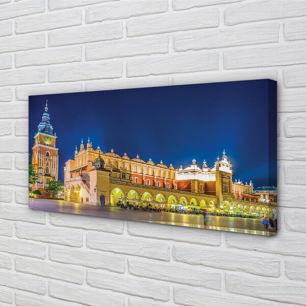 Quadro su tela Night Hall di Cracovia 100x50 cm