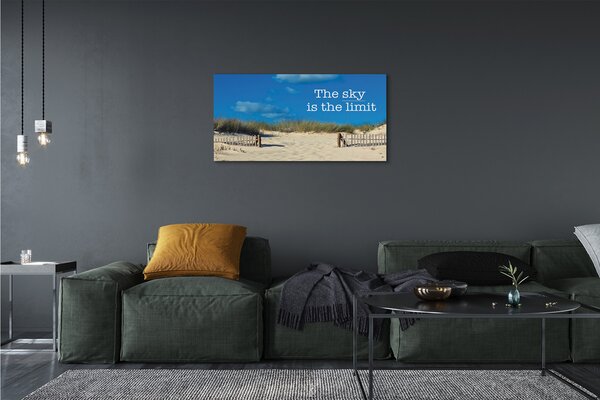 Quadro su tela Iscrizione al cielo della spiaggia 100x50 cm