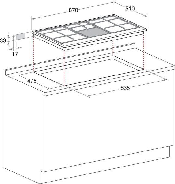 Hotpoint Ariston PHN 962 TS/IX/HA Piano Cottura 90 cm a Gas 6 Fuochi (1 Bruciatore Tripla Corona) colore Inox