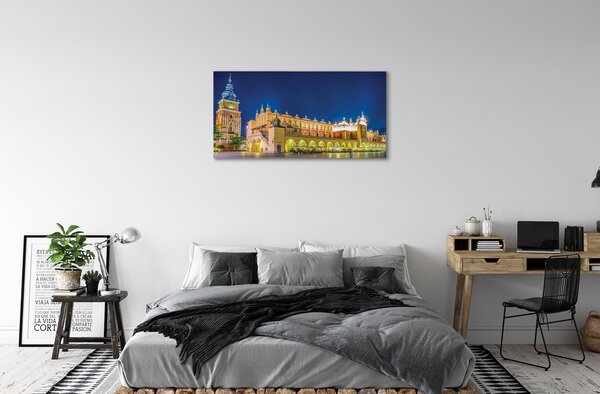 Quadro su tela Night Hall di Cracovia 100x50 cm
