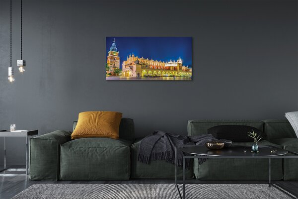 Quadro su tela Night Hall di Cracovia 100x50 cm