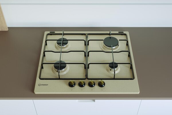 Indesit Piano Cottura 4 Fuochi a Gas 58 cm da Incasso colore Avena - TH 642 /I